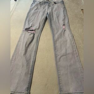 #7098. 7 Seven for all mankind Women's Light Wash Button Up Distressed Jeans. 27